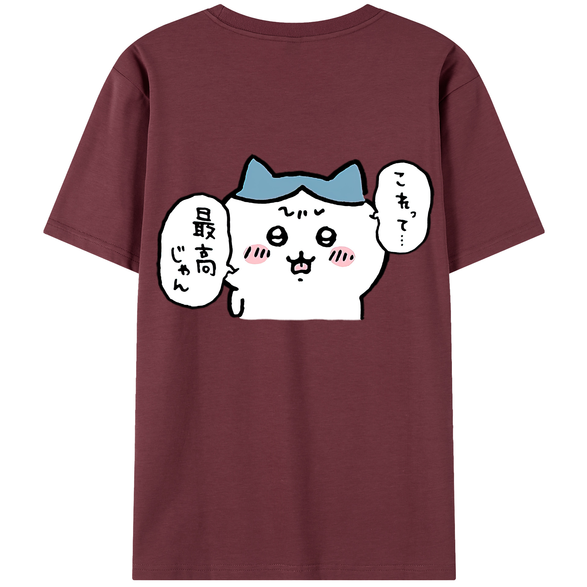 （画像用） ちいかわ ハチワレ Chii-kawa hachiware 綿100％半袖Tシャツ（背面プリント）